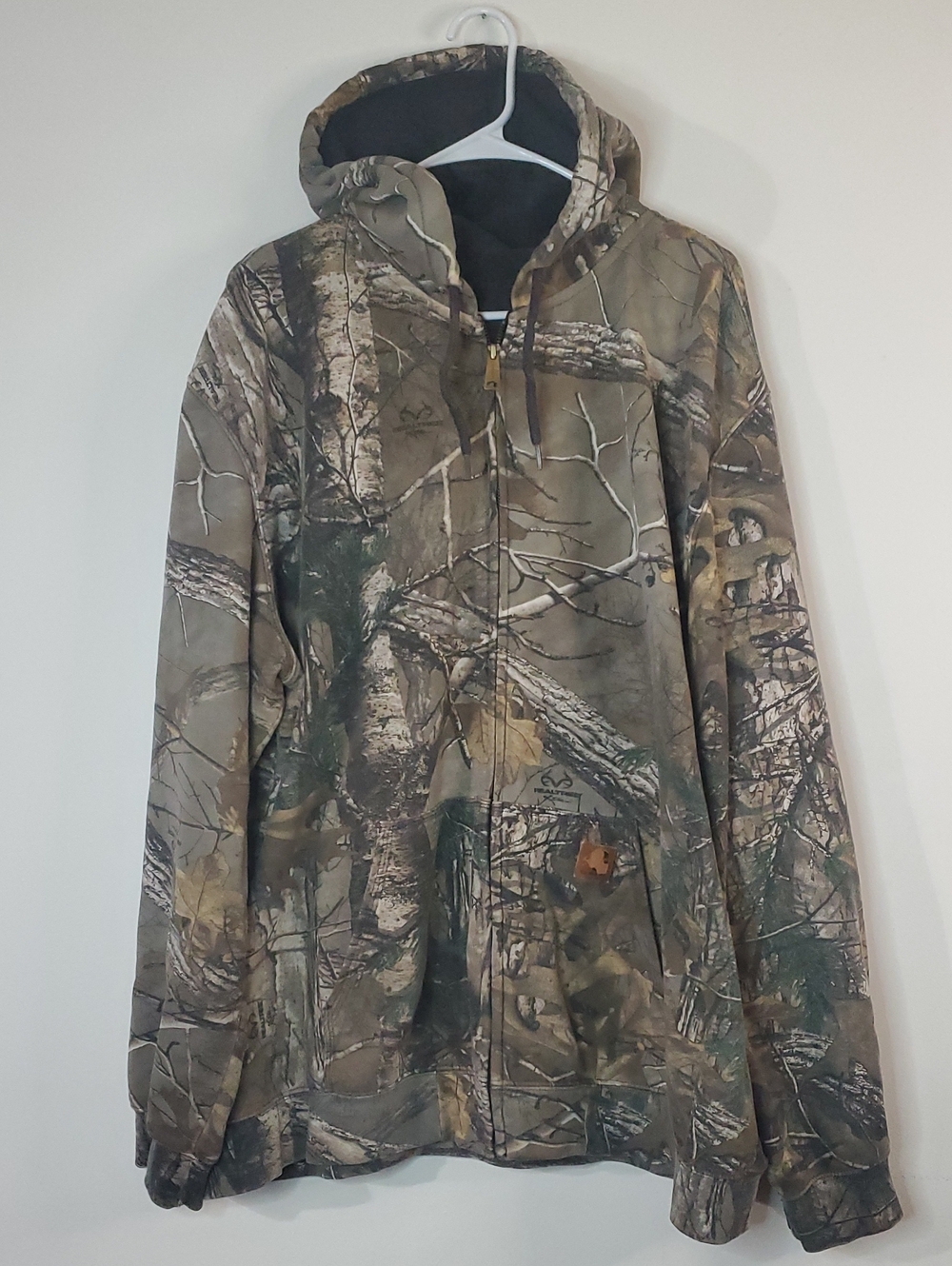 Vintage Carhartt RealTree Men's Camo Hooded Zip Jacket Size 2XL Y2K 90s Fleece